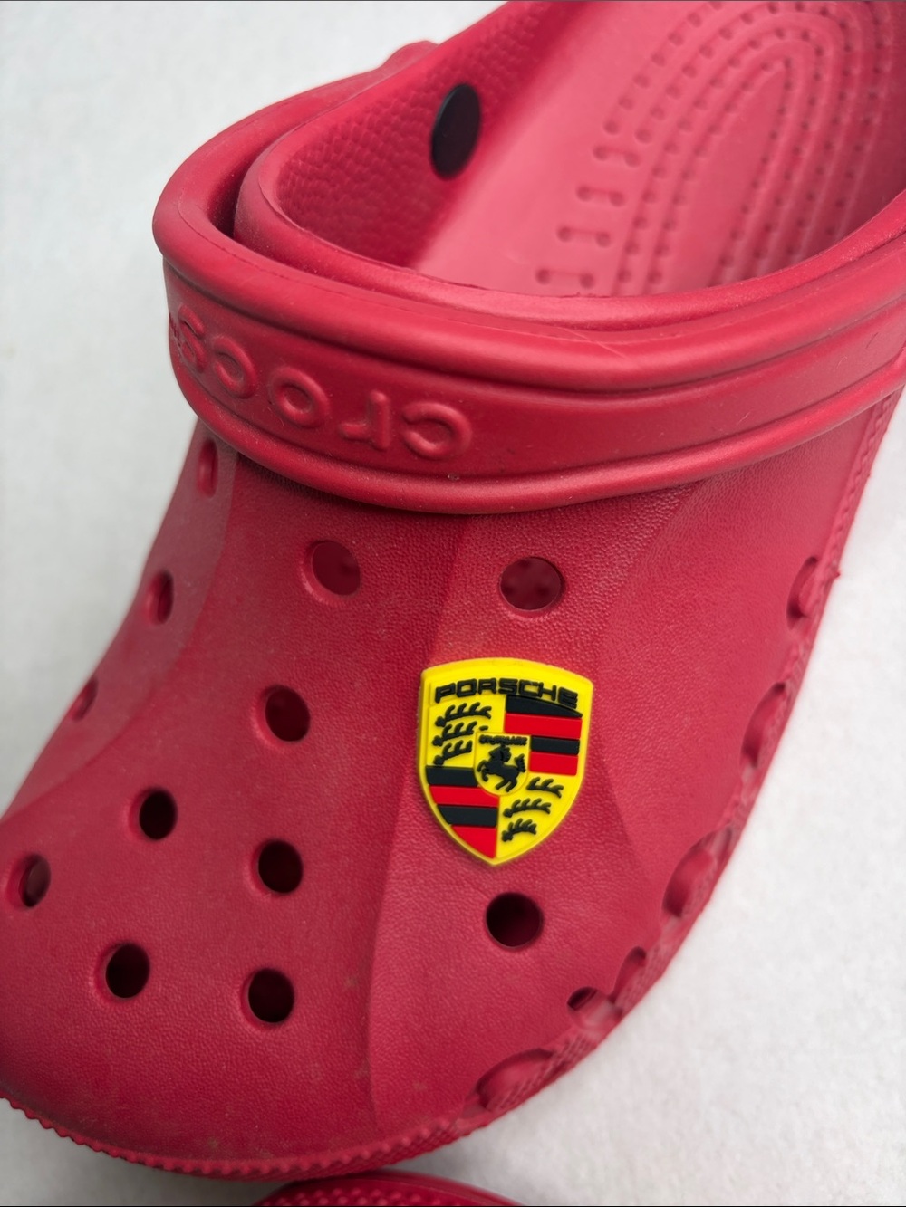 CROCS Classic Clog in Red with Porsche Jibbitz